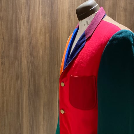 1960's Unknown Fabric&Color Sample Crazy Pattern Tailored Jacket