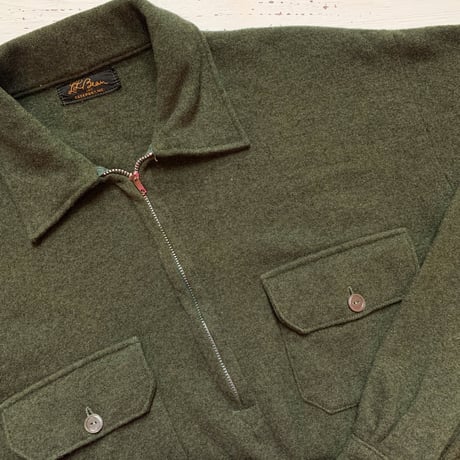 1950's L.L.Bean Wool Flannel Pullover L/S Shirt