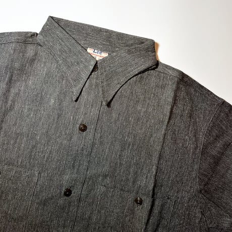 1940's〜 Lee Black Chambray L/S Shirt Deadstock