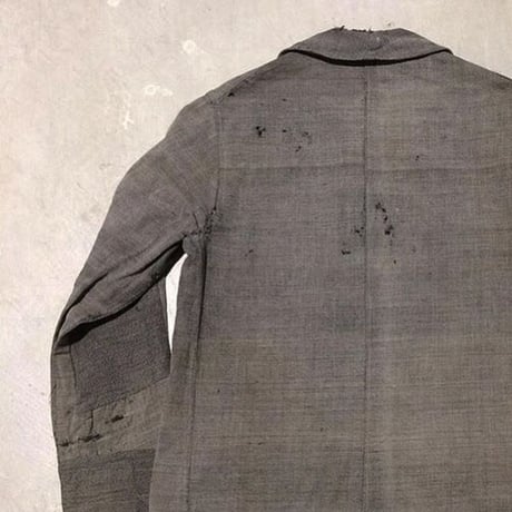 1930〜40's Le fnoletaine Black Chambray Fade&Patchwork Jacket