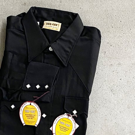 1960's WASHINGTON DEE-CEE Black Western L/S Shirt Deadstock