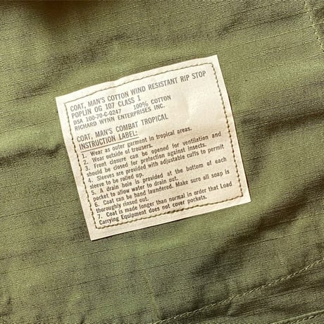 1970's US.ARMY Jungle Fatigue 4th Jacket Deadstock