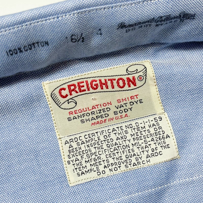 1950〜60's CREIGHTON USAF Oxford L/S Shirt Deads 1950〜60's CREIGHTON USAF Oxford L/S Shirt Deads