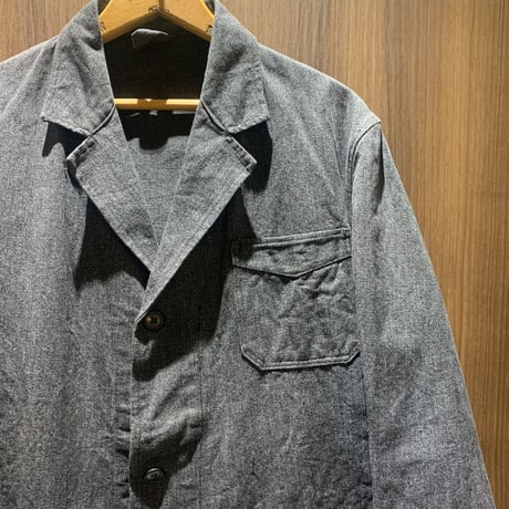 1950's French Unknown Black Chambray Work Jacket