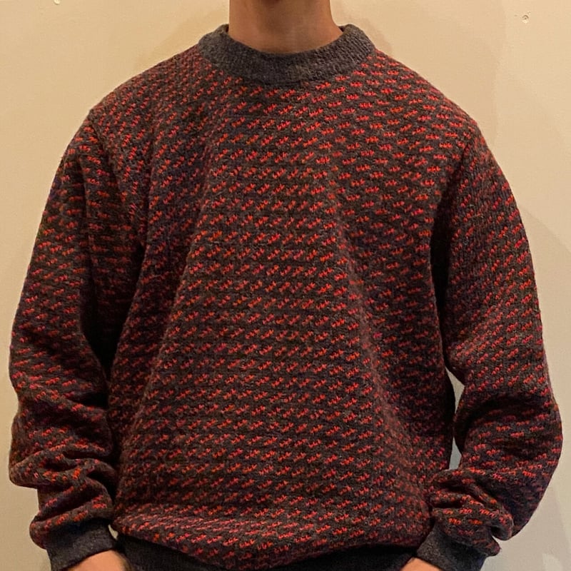 80s L.L.Bean Birds eye Wool Sweater 1980s Vintage L.L.Bean