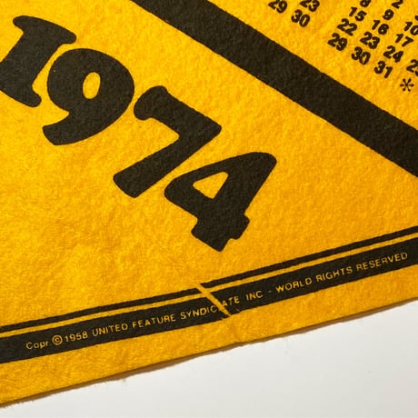 1970's Snoopy Calendar Pennant