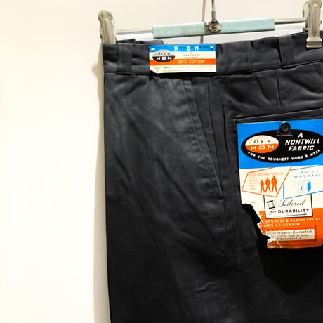 1960's HOUSE OF NATIONS Cotton Trousers Black Deadstock