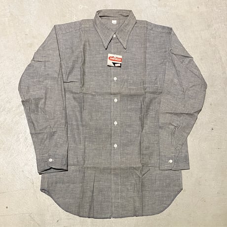 1950〜60's Unknown Gray Chambray L/S Shirt Deadstock