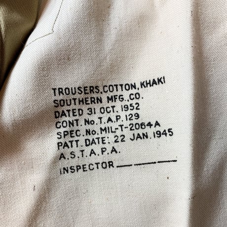 1950's US.ARMY Chino Trousers Deadstock