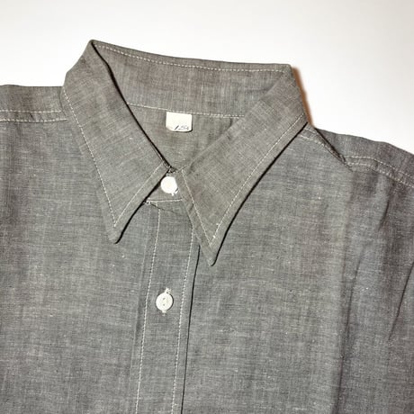 1950〜60's Unknown Gray Chambray L/S Shirt Deadstock