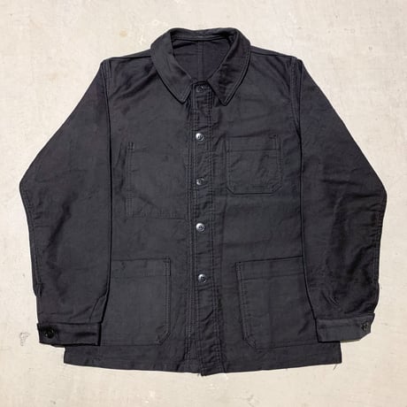 1950's French Unknown Black Moleskin Jacket