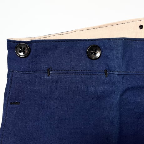 1930's French Unknown Indigo Cotton&Linen Trousers Deadstock