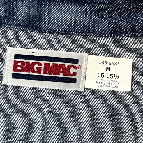 1980's BIG MAC Denim Western L/S Shirt Deadstock