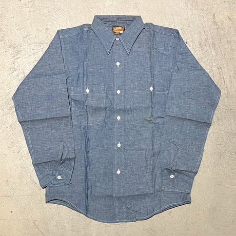 1960's RIVERSIDE Chambray L/S Shirt Deadstock
