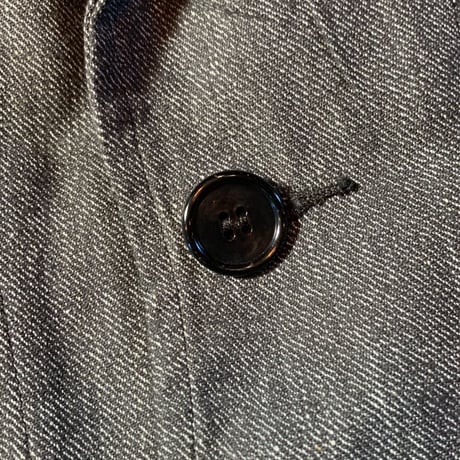 1950's French Unknown Black Chambray Atelier Coat Deadstock
