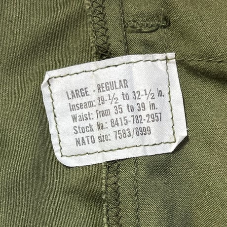 1970's US.ARMY M-65 Field Trousers Deadstock