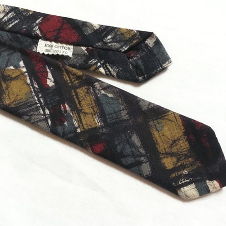 1960's Unknown Cotton Batik Necktie