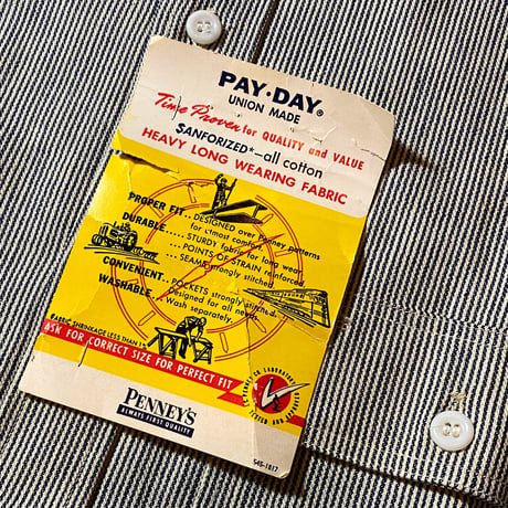 1950's〜 PAY-DAY Hickory L/S Shirt Deadstock