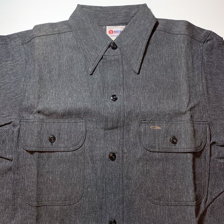 1950's 5 BROTHERS Black Chambray L/S Shirt Deadstock