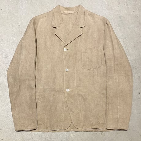 1940's French Unknown Herringbone Linen Jacket