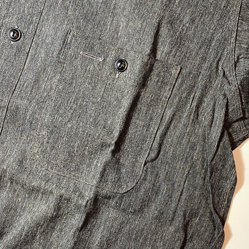 1940's〜 HERCULES Black Chambray L/S Shirt Deads