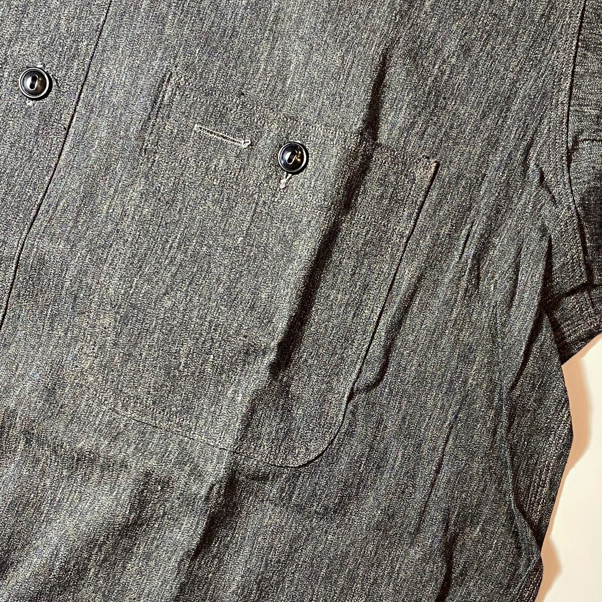 1940's〜 HERCULES Black Chambray L/S Shirt Deads