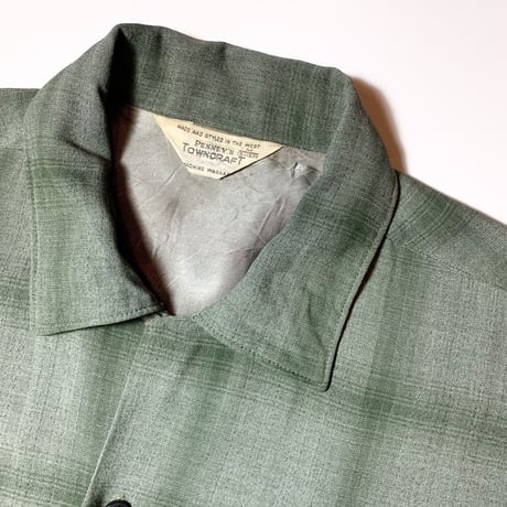 1960's TOWNCRAFT Rayon L/S Shirt