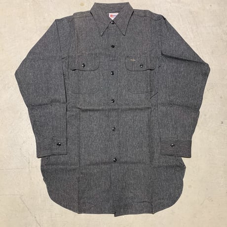 1950's 5 BROTHERS Black Chambray L/S Shirt Deadstock