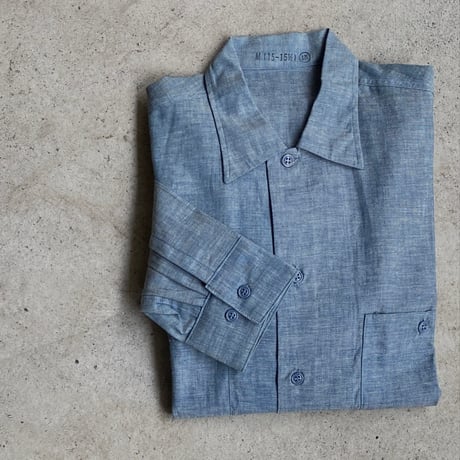 1970's US.NAVY Chambray L/S Shirt Deadstock