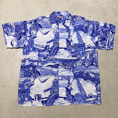 1950's DISTINCTIVE Sportswear Rayon Hawaian S/S Shirt