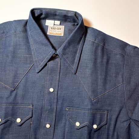 1970's WASHINGTON DEE CEE Denim Western L/S Shirt Deadstock