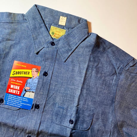 1950〜60's 5 Brother Chambray L/S Shirt Deadstock