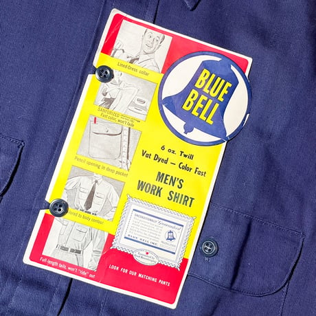 1960's BLUE BELL Cotton Twill L/S Shirt Deadstock