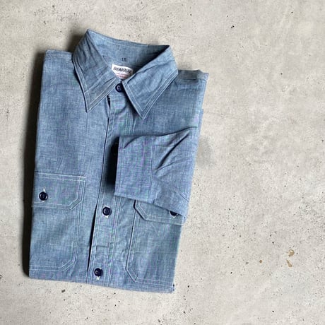 1960's BROADCASTER Chambray L/S Shirt Deadstock