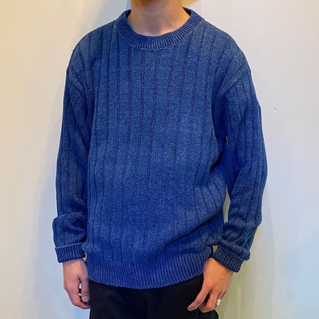1990's LANDS' END Indigo Cotton Sweater