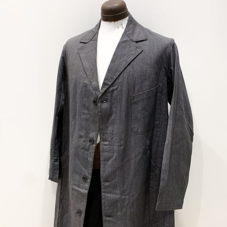1940〜50's Unknown Black Chambray Atelier Coat Deadstock