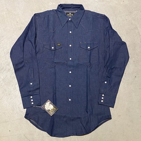 1970's MAVERICK Denim Western L/S Shirt Deadstock