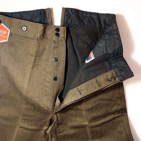 1940's〜 SAVO Brown Pique Trousers Deadstock