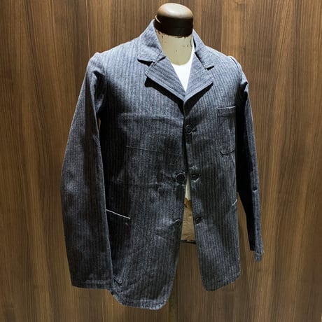 1940's LE CHOLETAIS Herringbone Chambray Work Jacket Deadstock