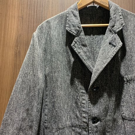 1950's French Unknown Black Chambray Work Jacket