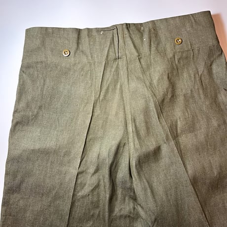 1950's British Army Green Denim Trousers Deadstock