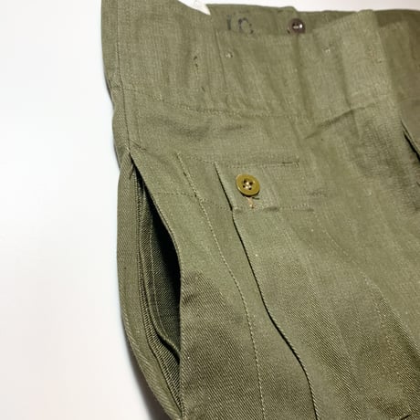 1950's British Army Green Denim Trousers Deadstock