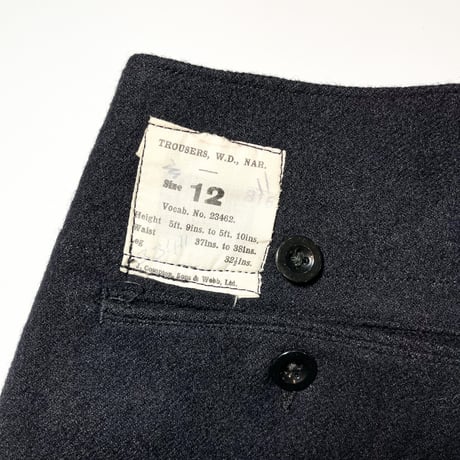 1940〜50's Royal Navy Wool Trousers Deadstock