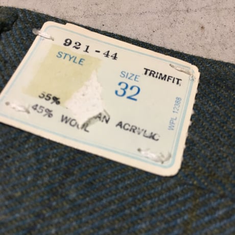1960's Unknown Wool Tapered Pants Deadstock
