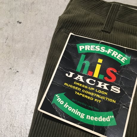 1960's h.i.s Corduroy Tapered Pants Deadstock