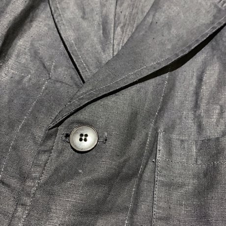 1940's A.BOHUON Black Linen Coat Deadstock