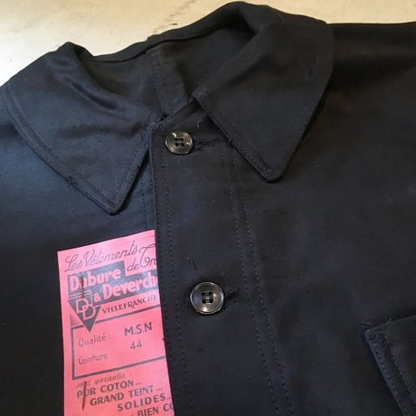 1950's Dubure&Deverchere Black Moleskin Jacket Deadstock