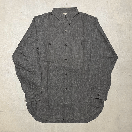 1940's〜 Lee Black Chambray L/S Shirt Deadstock