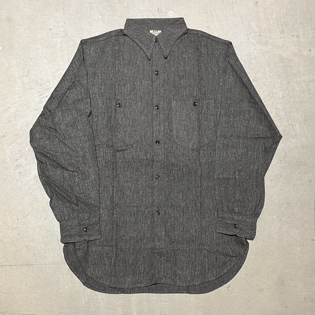 1940's〜 Lee Black Chambray L/S Shirt Deadstock