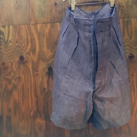 1960's French Navy Linen Short Pants Deadstock